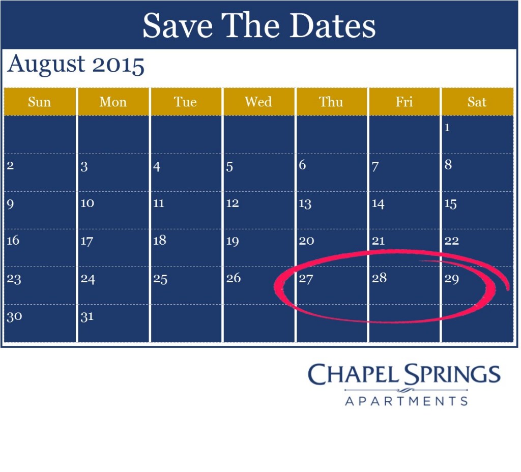 save the dates Chapel Springs