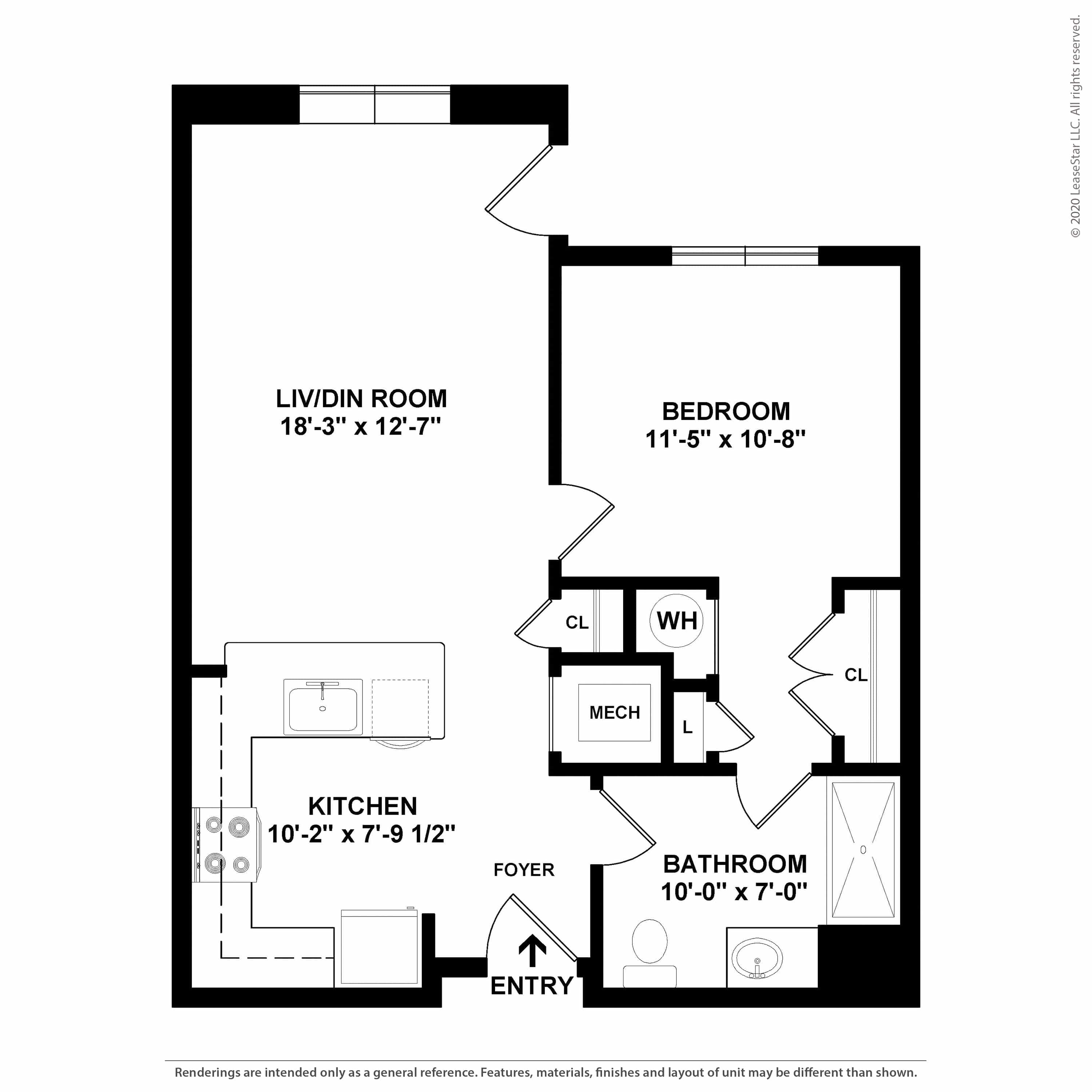 1 Bedroom 1 Bath 646 sq. ft. Call For Pricing Homes on Quaker