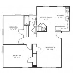 Two Bedroom 825 sq ft Floorplan